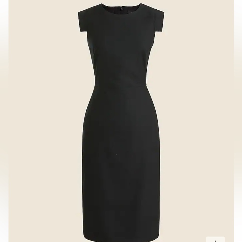 NWT jcrew “resume” dress in black, size 4 in stretch linen - Picture 2 of 6